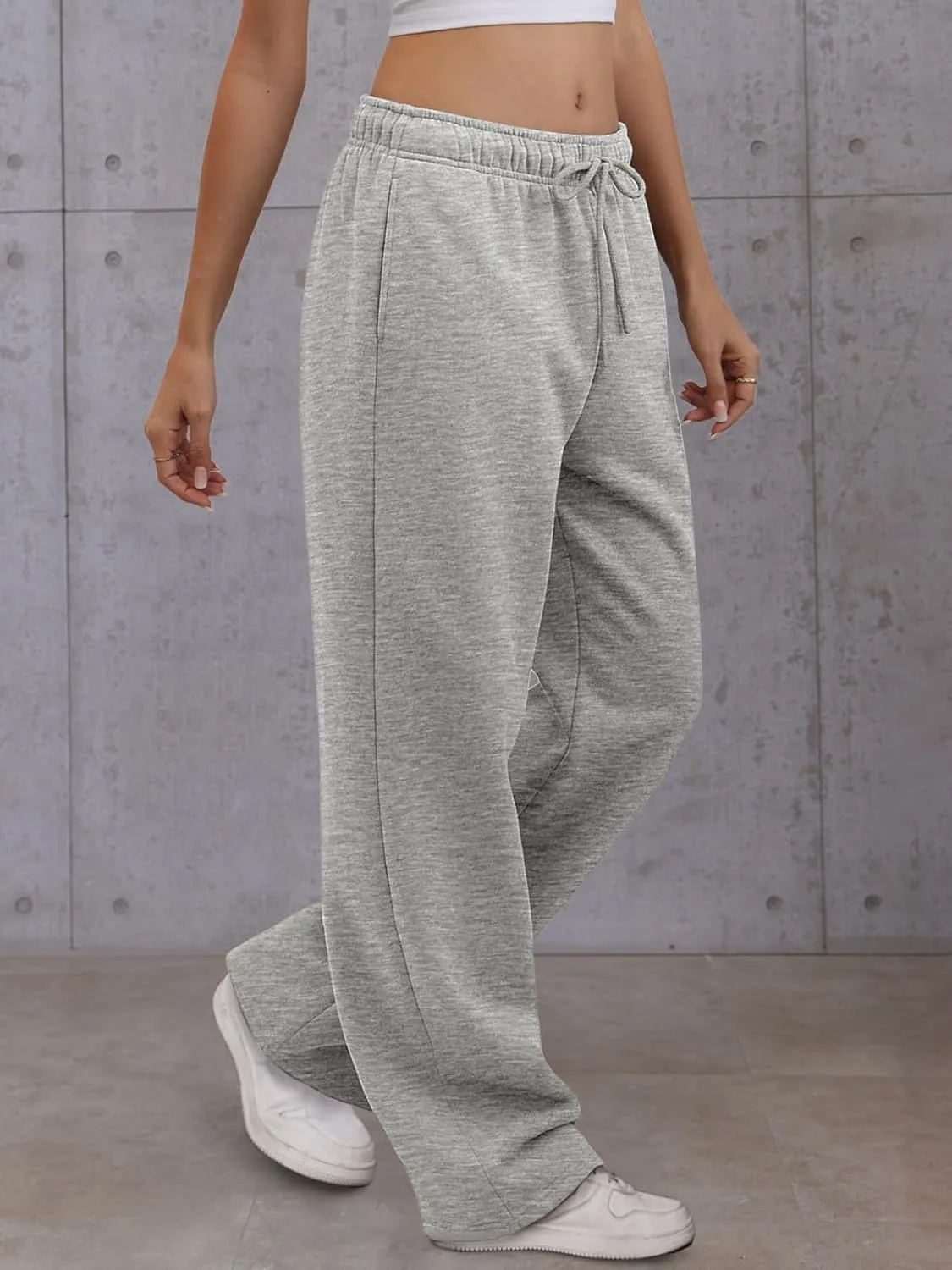 Womens Wide Leg Sweatpants High Waisted Baggy Lounge Pants Drawstring Fall Fashion Outfits 2025 Joggers